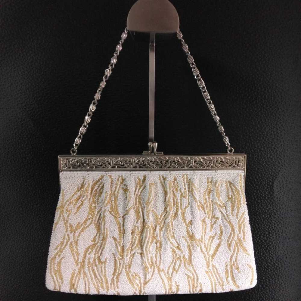 Vintage style white clutch bag. - image 1