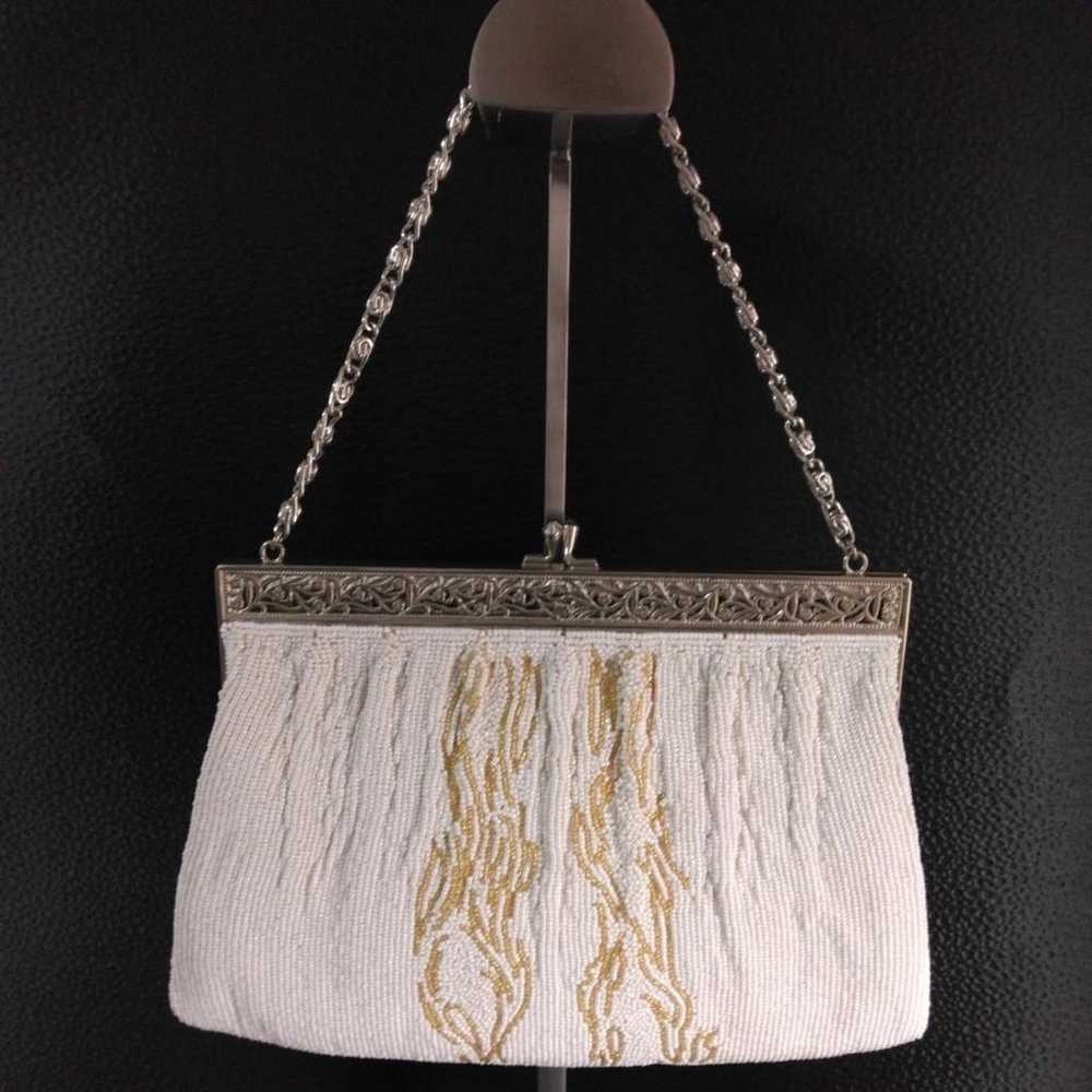 Vintage style white clutch bag. - image 2