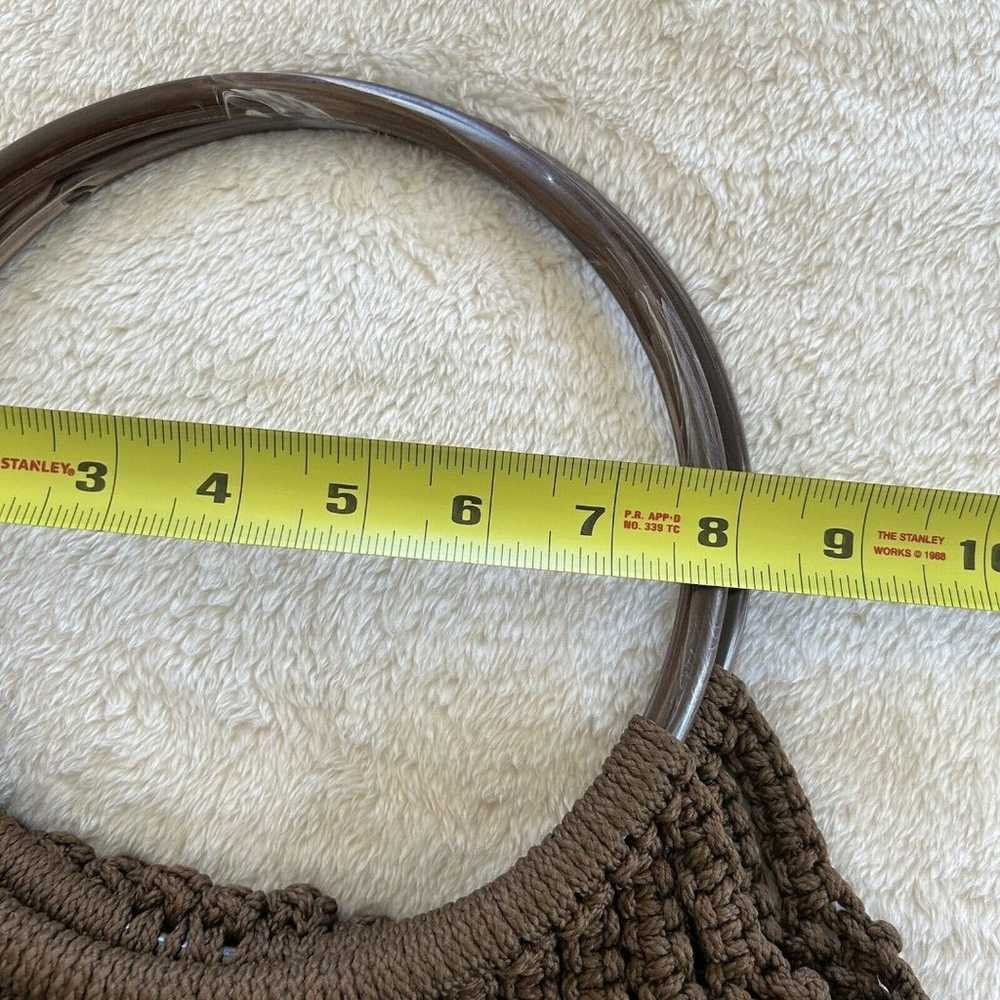 VTG 1970’s Style Macrame Wooden Circle Handle Boh… - image 4