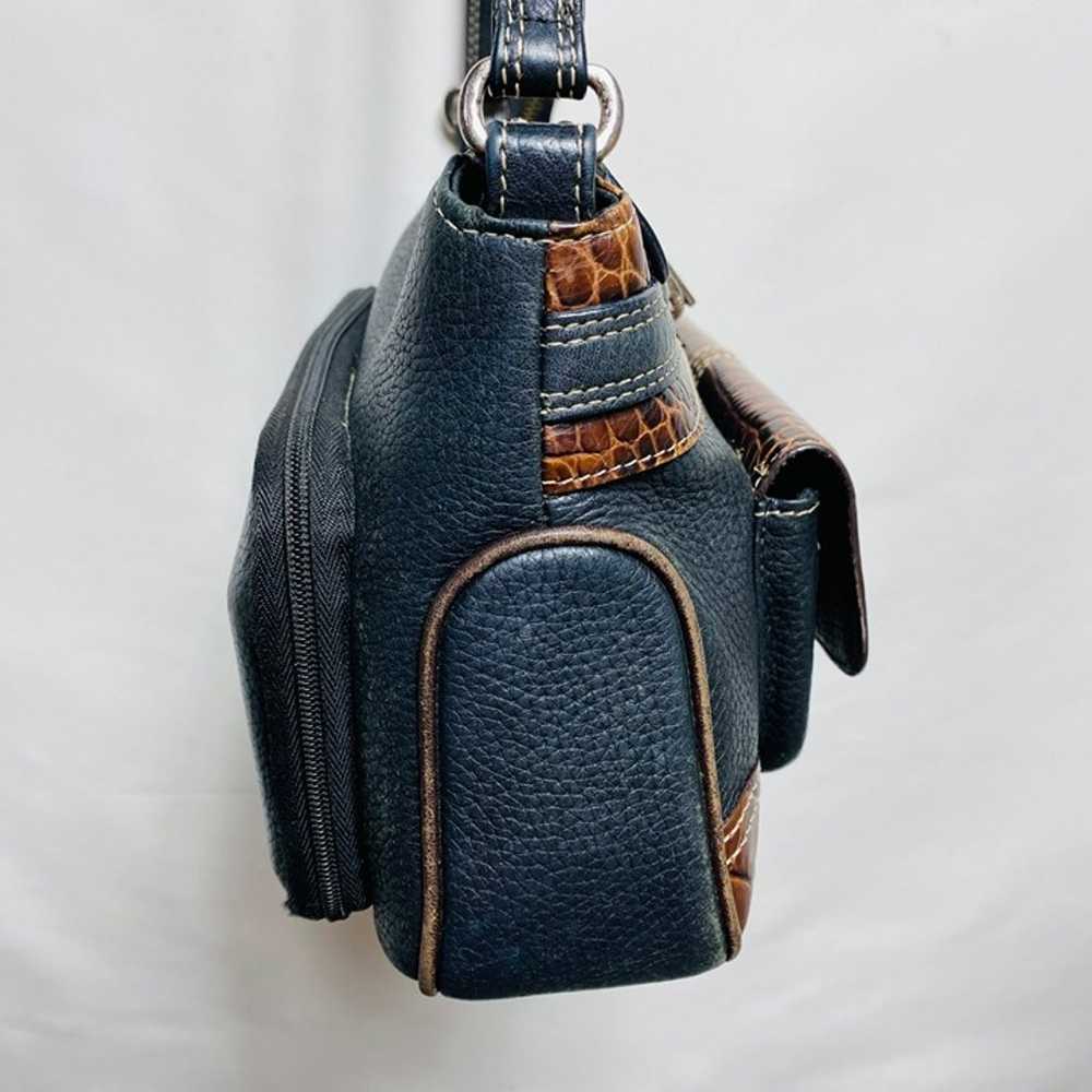 Brighton Vintage Leather Crocodile Print Shoulder… - image 3