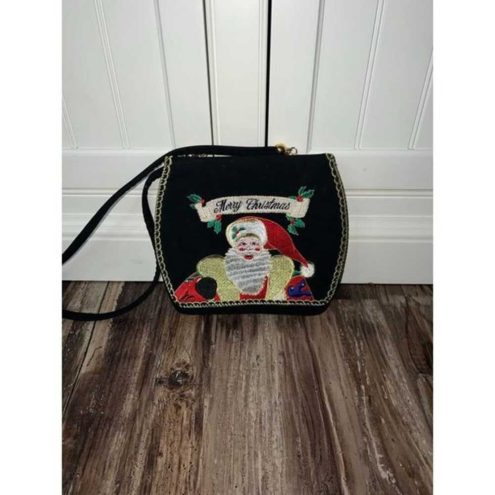 Vintage J.Renee Santa merry Christmas purse - image 1