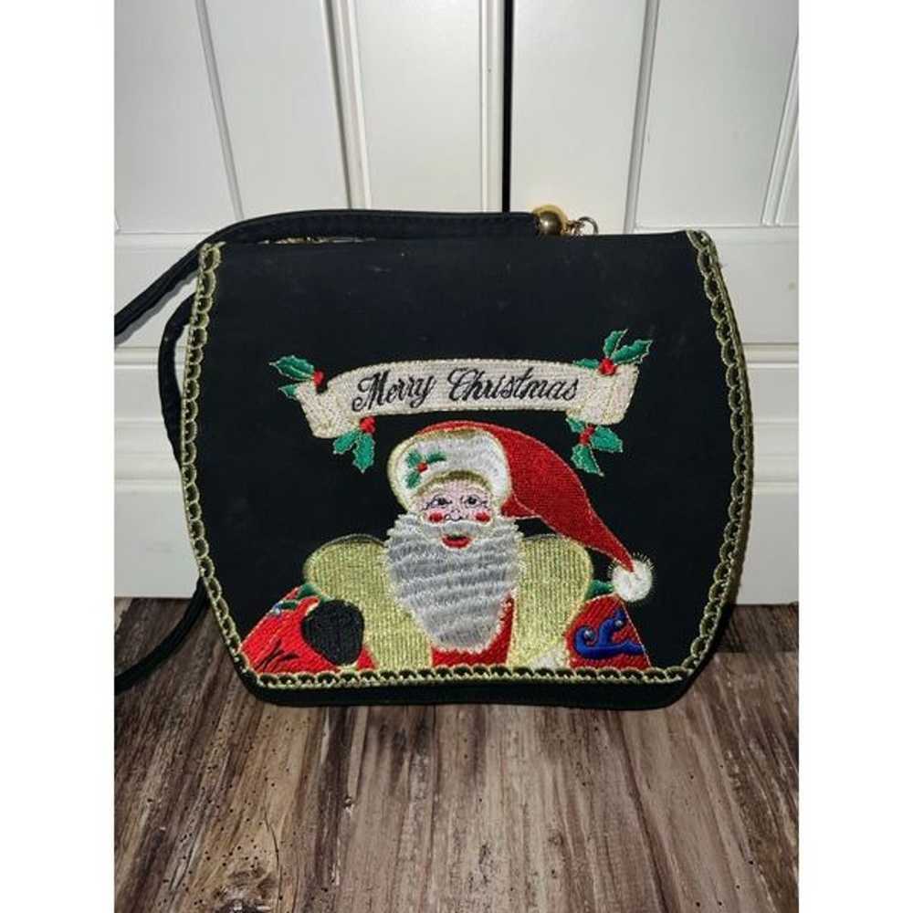 Vintage J.Renee Santa merry Christmas purse - image 2