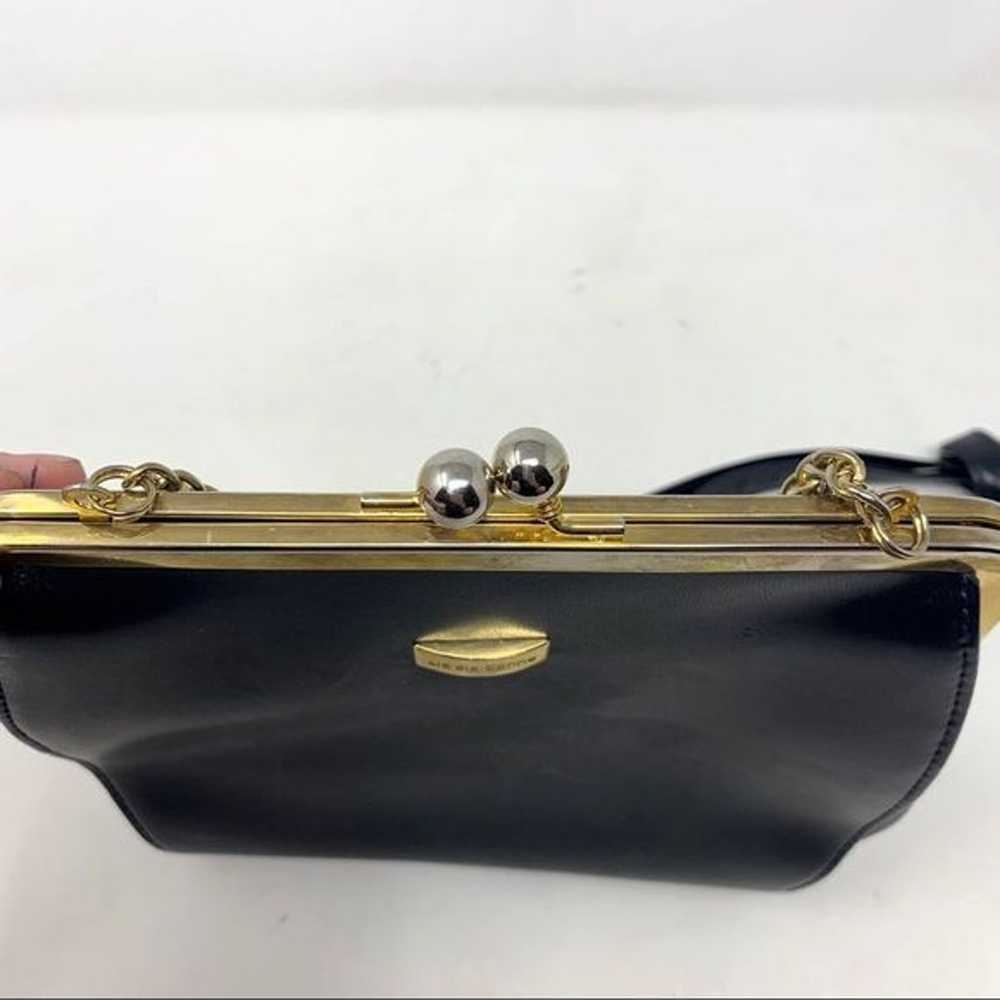 VINTAGE Liz Claiborne Black Faux Leather Clasp To… - image 6