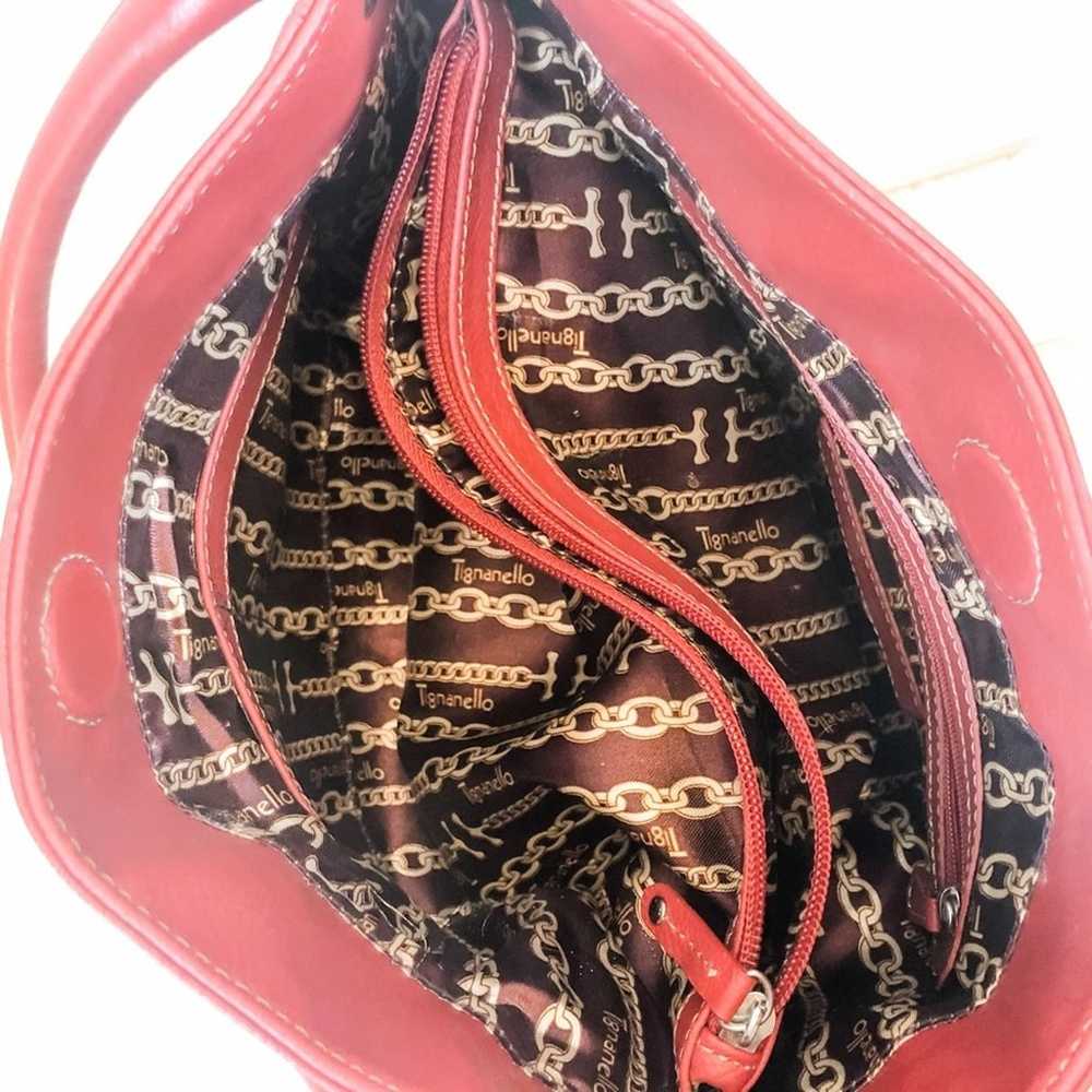 Vintage Tignanello Maroon Red Leather Hobo Bag - image 4