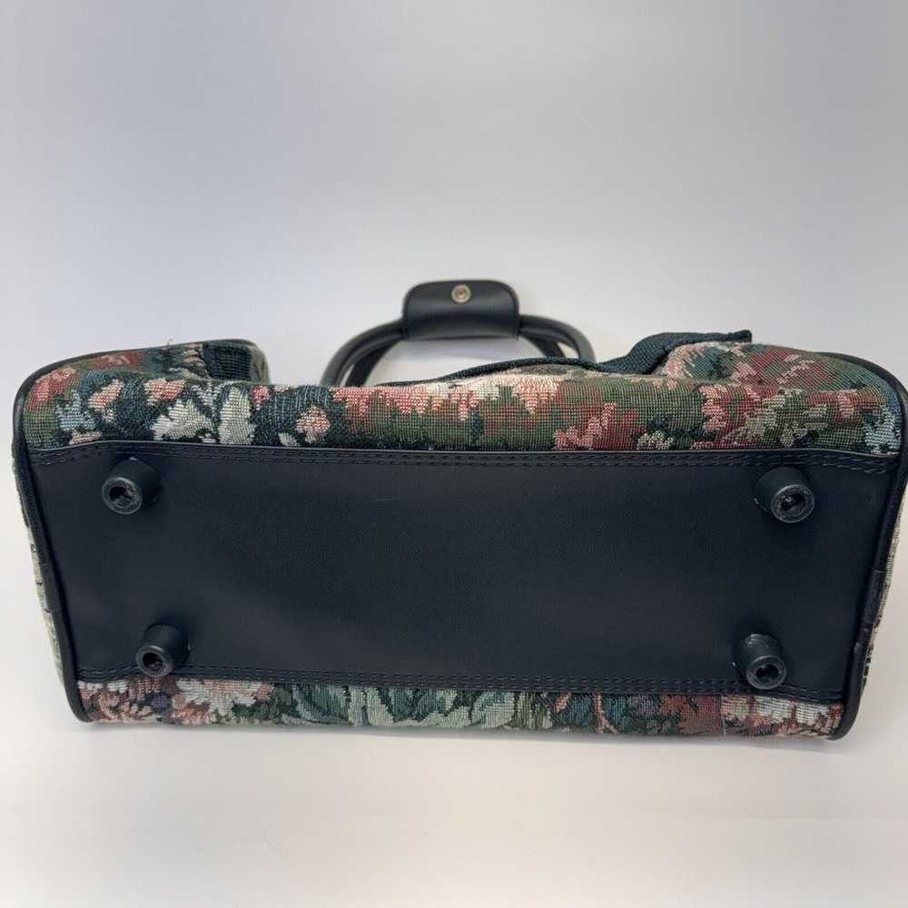 Vintage Atlantic Tapestry Bag Green Floral Luggag… - image 10