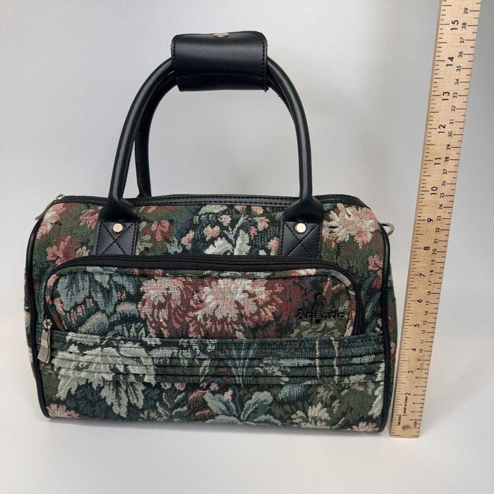 Vintage Atlantic Tapestry Bag Green Floral Luggag… - image 3