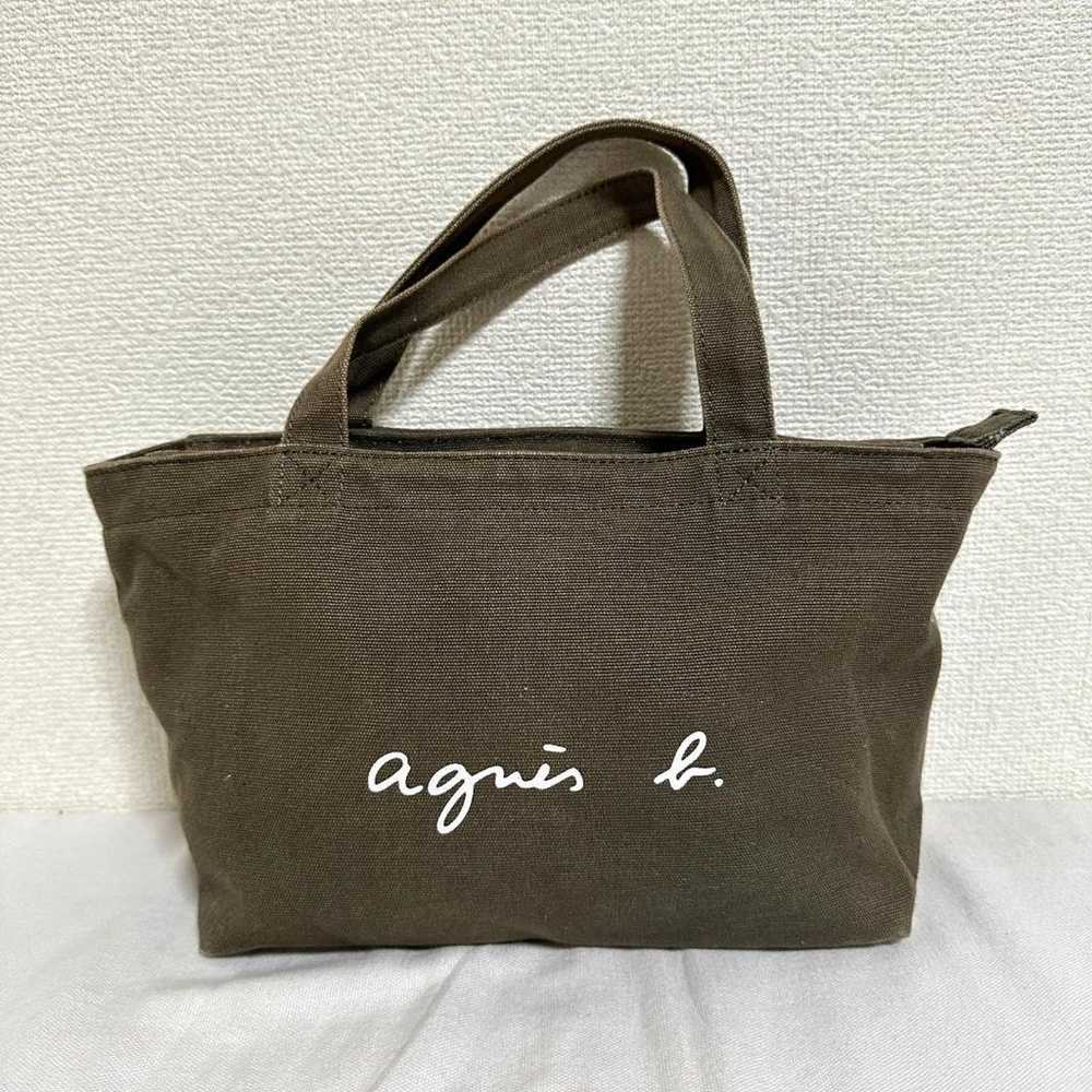 agnes b. GO03-02 Logo Tote Bag Mini Tote with Zip… - image 1