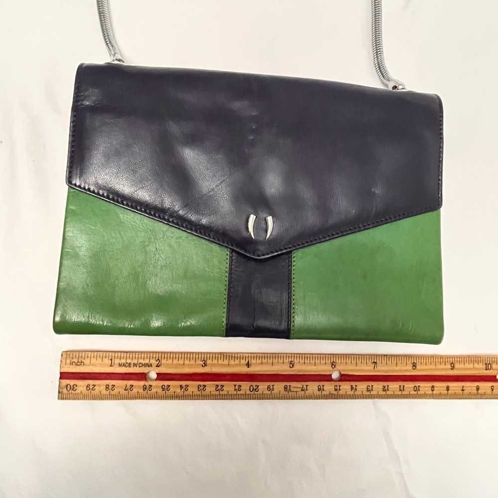 Vintage TUSK Crossbody Bag Genuine Leather Green … - image 10