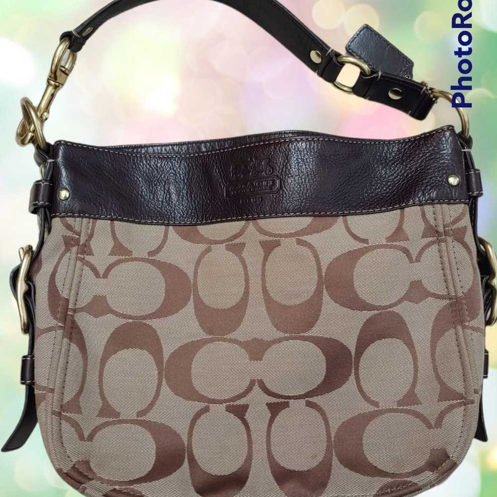 Coach Purse leather canvas handbag - image 1