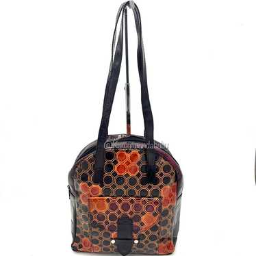 Vintage Embossed Geometric Tribal Genuine Leather 