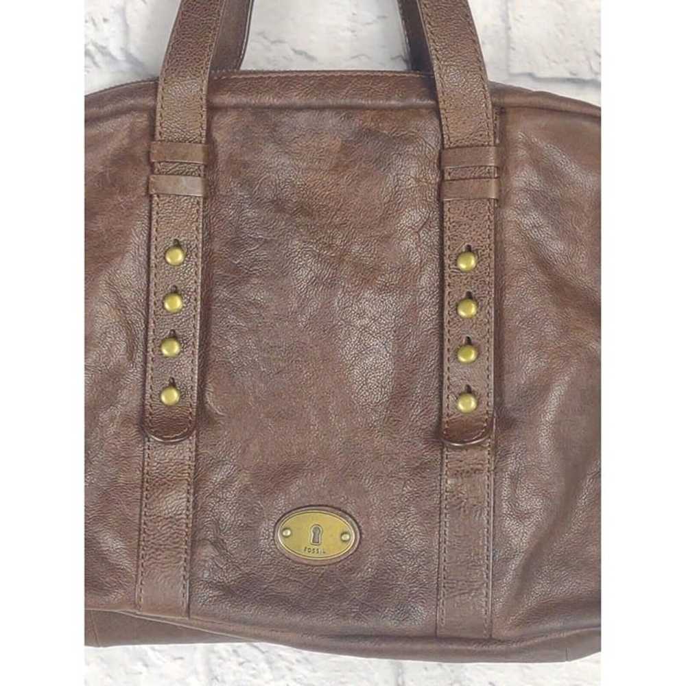 Vtg Fossil Purse Shoulder Bag Pebbled Leather Han… - image 3