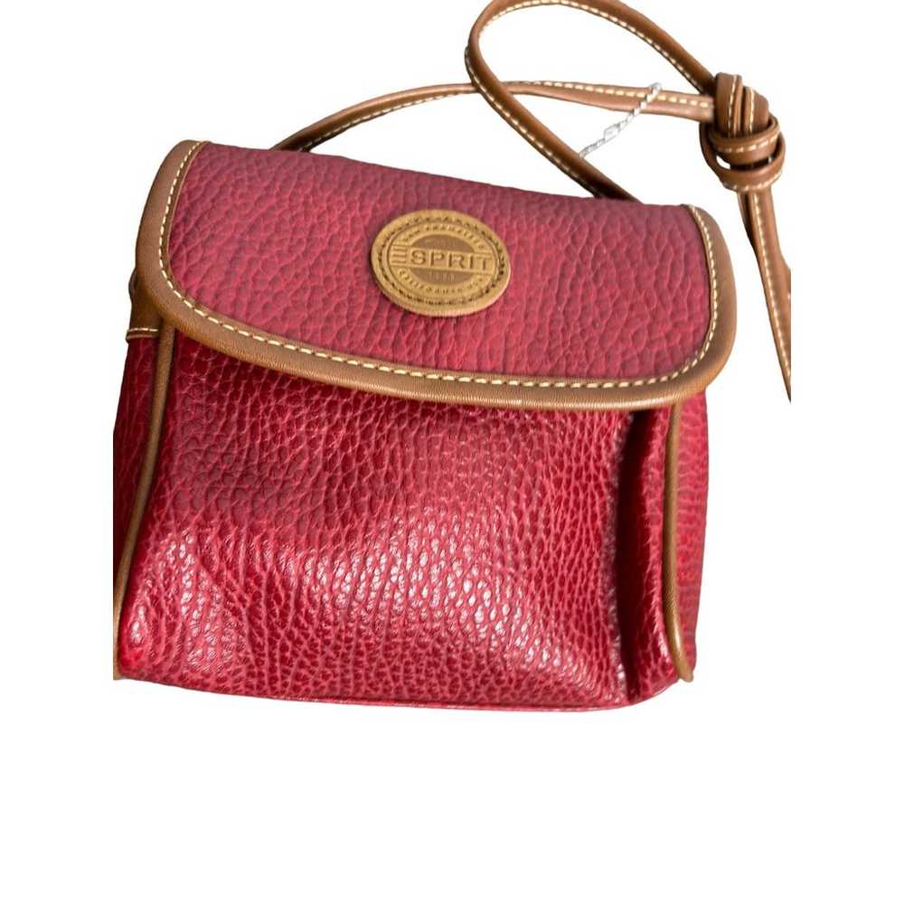 Vintage Espirit Red Pebble Leather Crossbody Mini… - image 2