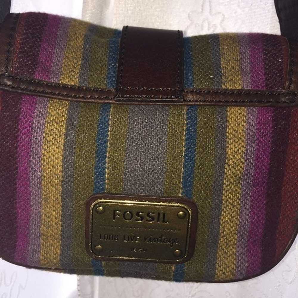 Fossil vintage wool leather crossbody - image 2