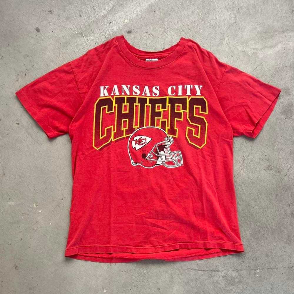 Vintage 90s Faded Kansas City Chiefs NFL Sports F… - image 1