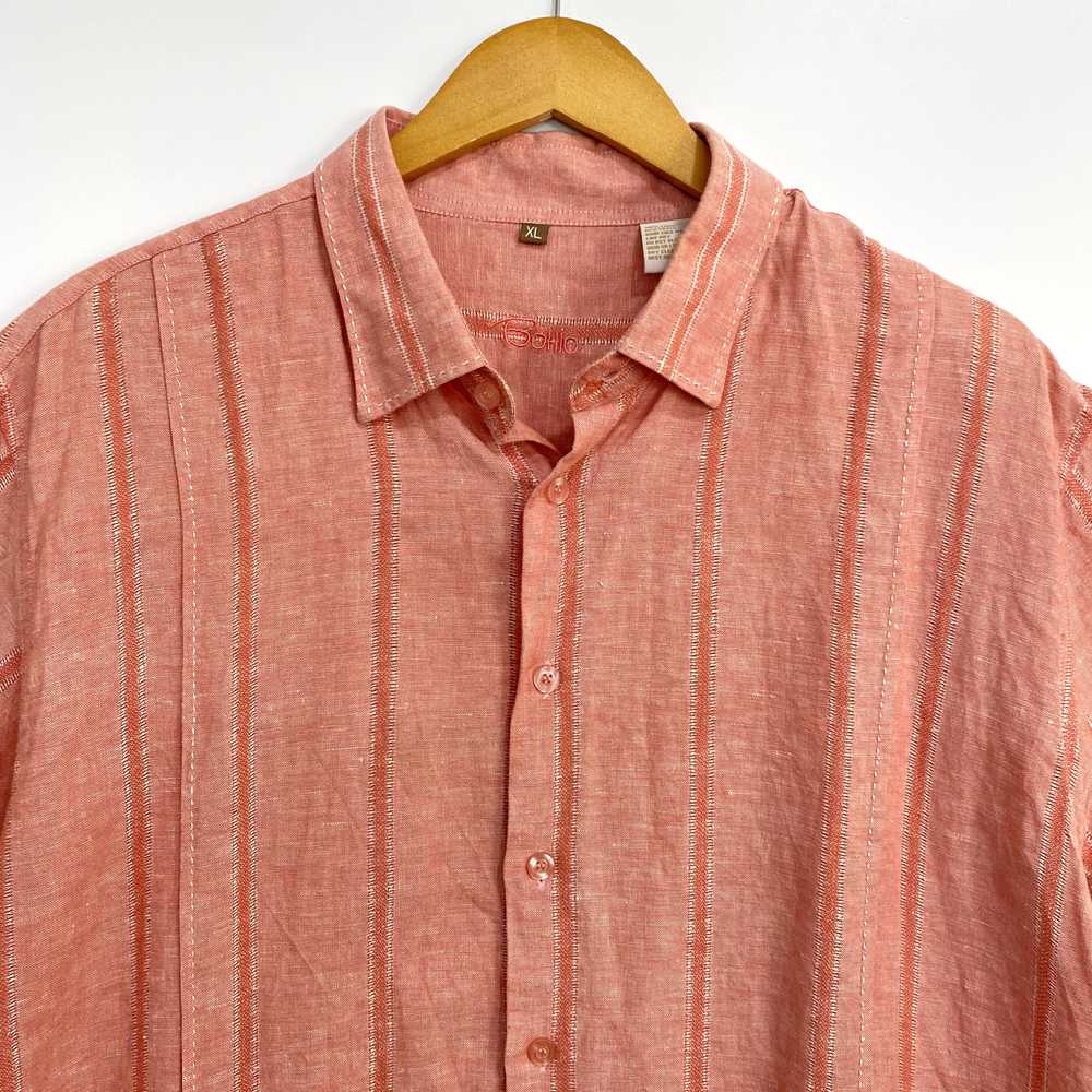 Bohio Striped Shirt Men's Size XL Orange Button U… - image 3