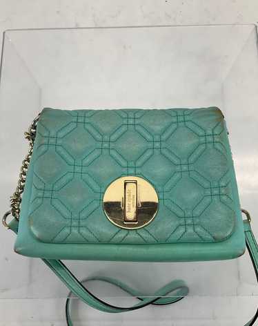 Kate Spade Aqua Leather Quilted Turn Lock Flap Cha