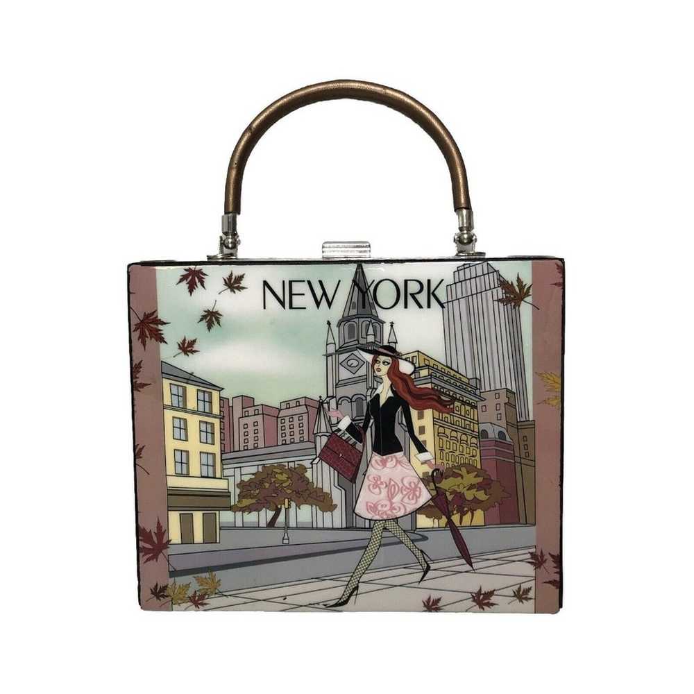 New York Romeo Roma Vintage Box Style Handbag 8.5… - image 1