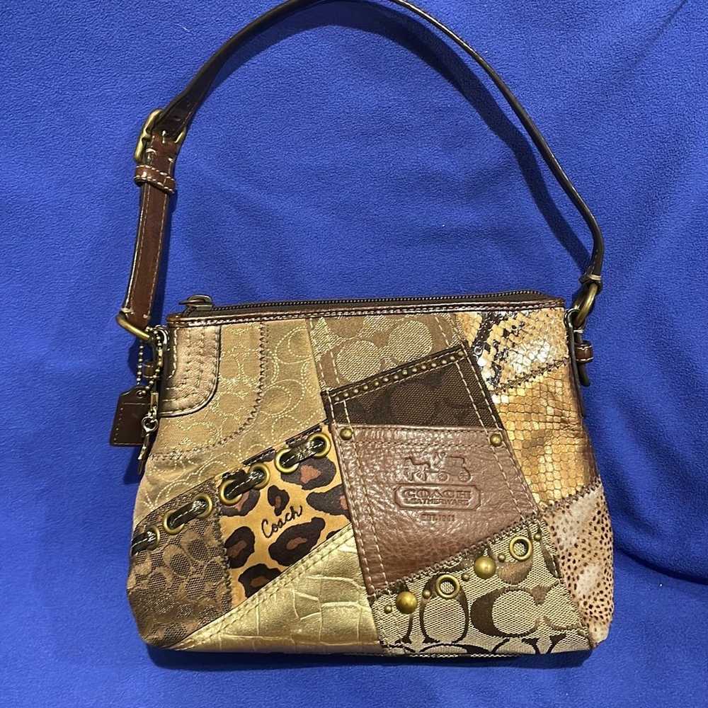 Vintage Coach brown and gold handbag - image 1