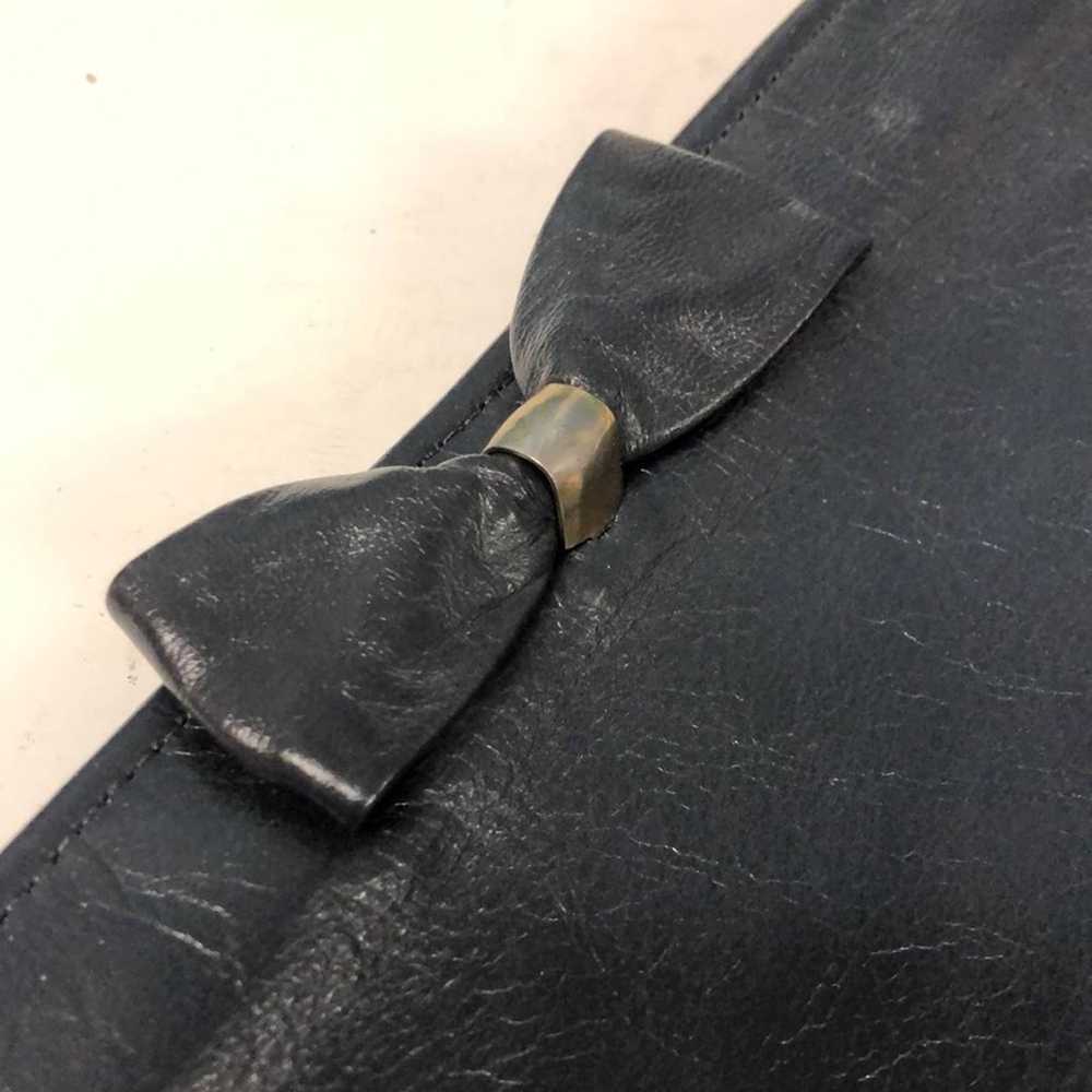 Vintage Antonia Designs navy blue leather clutch … - image 2