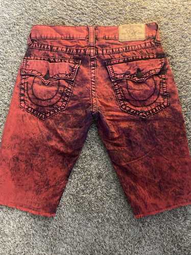 True Religion True Religion Jean Shorts Red Acid W