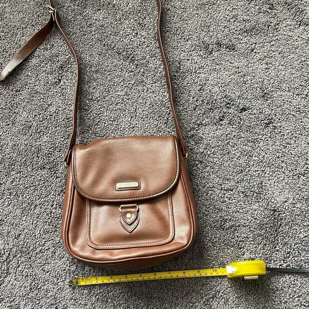 vintage liz claiborne brown crossbody purse - image 1