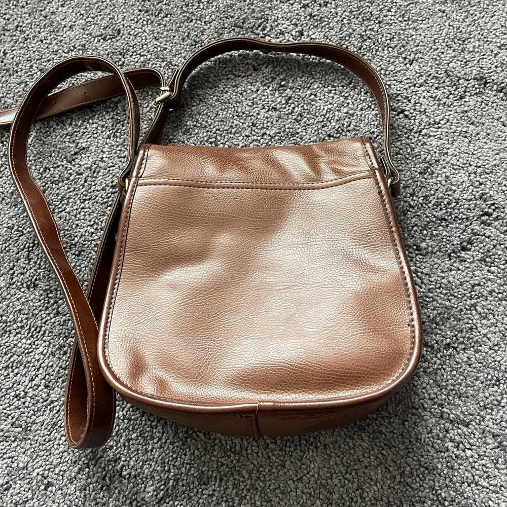 vintage liz claiborne brown crossbody purse - image 2