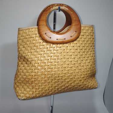 Fossil Vintage Rafa Wood Handle Handbag