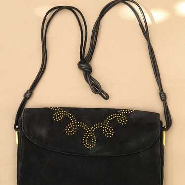 Bruno Magli Vintage Black Leather Handbag - image 1