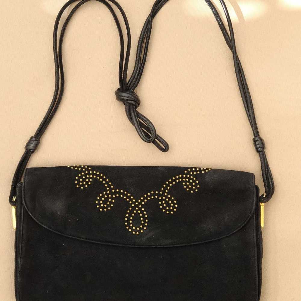 Bruno Magli Vintage Black Leather Handbag - image 3