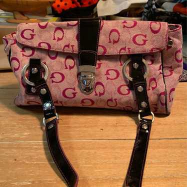 Vintage Guess Momogram Pink Handbag - image 1