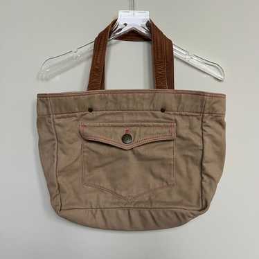 Vintage y2k GAP canvas Tote Bag, tan and pink