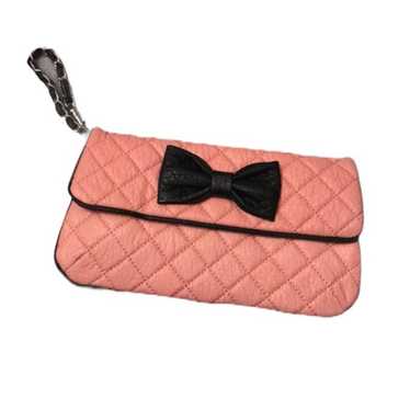 Forever 21 vintage Pink quilted bow clutch - image 1