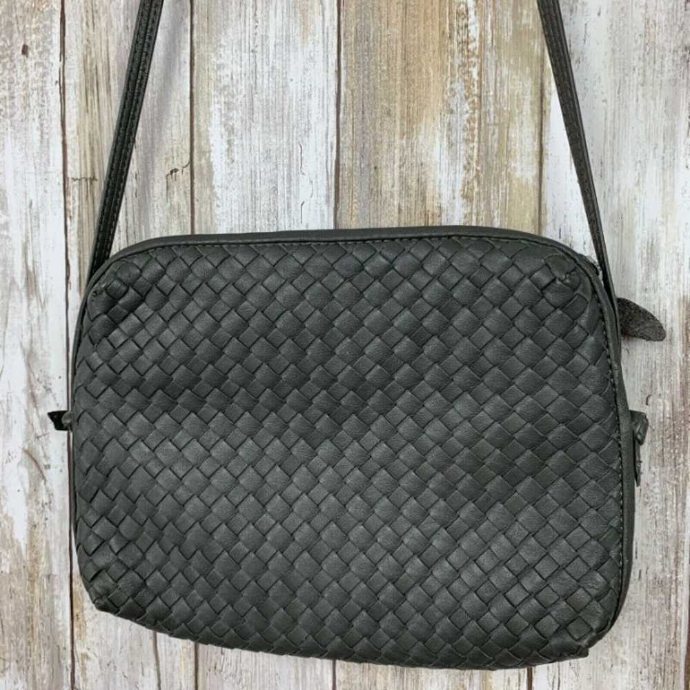 GANSON Vintage Woven Gray Shoulder Bag - image 2