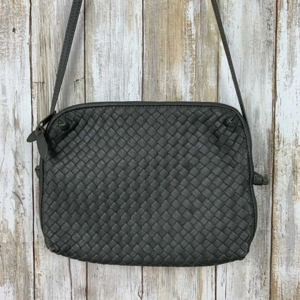 GANSON Vintage Woven Gray Shoulder Bag - image 5