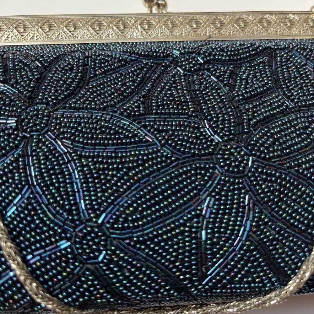 Blue Antique Vintage Party Beads Bag❣️ Rare! West… - image 9