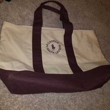 VTG Brown Canvas  Polo Tote Bag - image 1