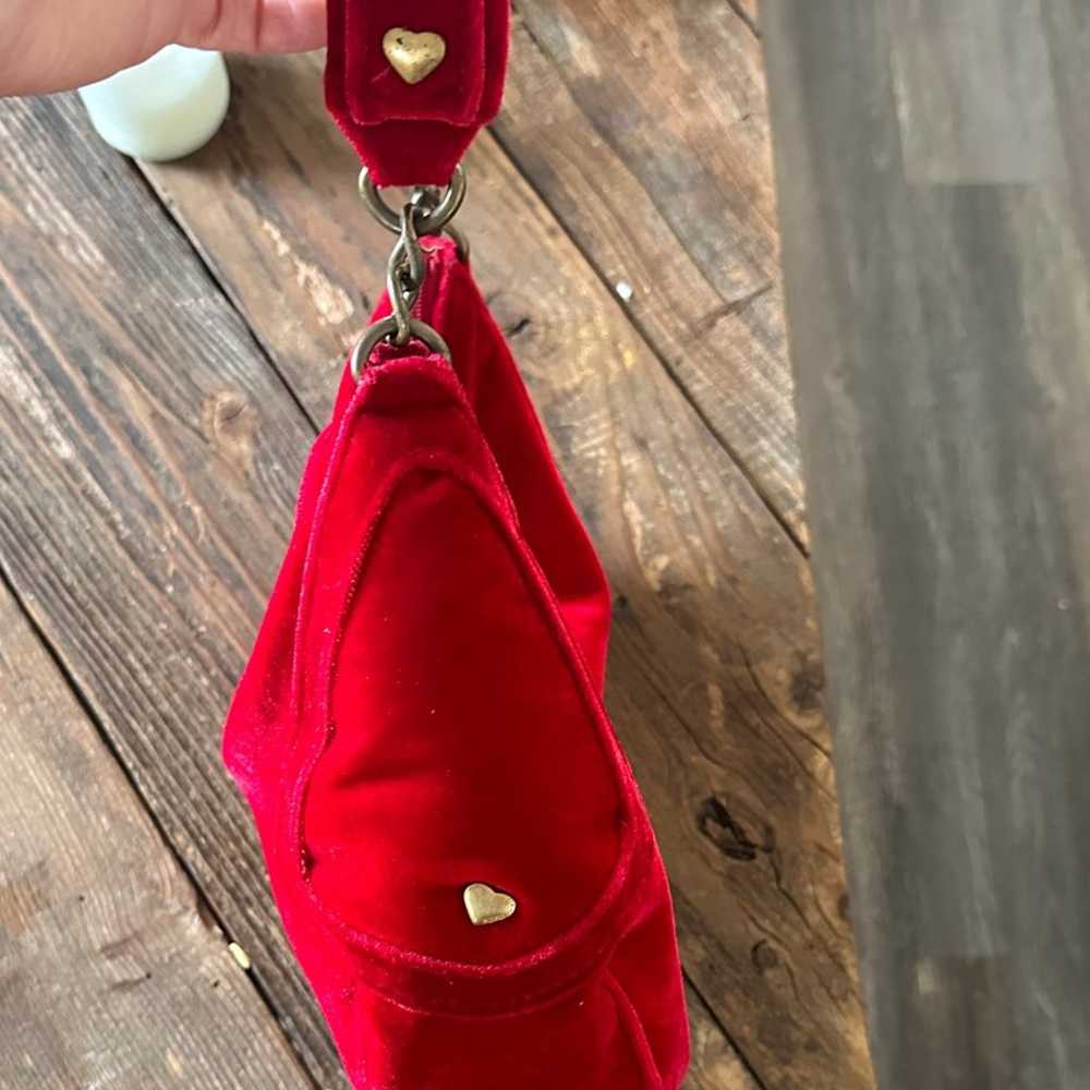 XOXO red velvet vintage style purse - image 5