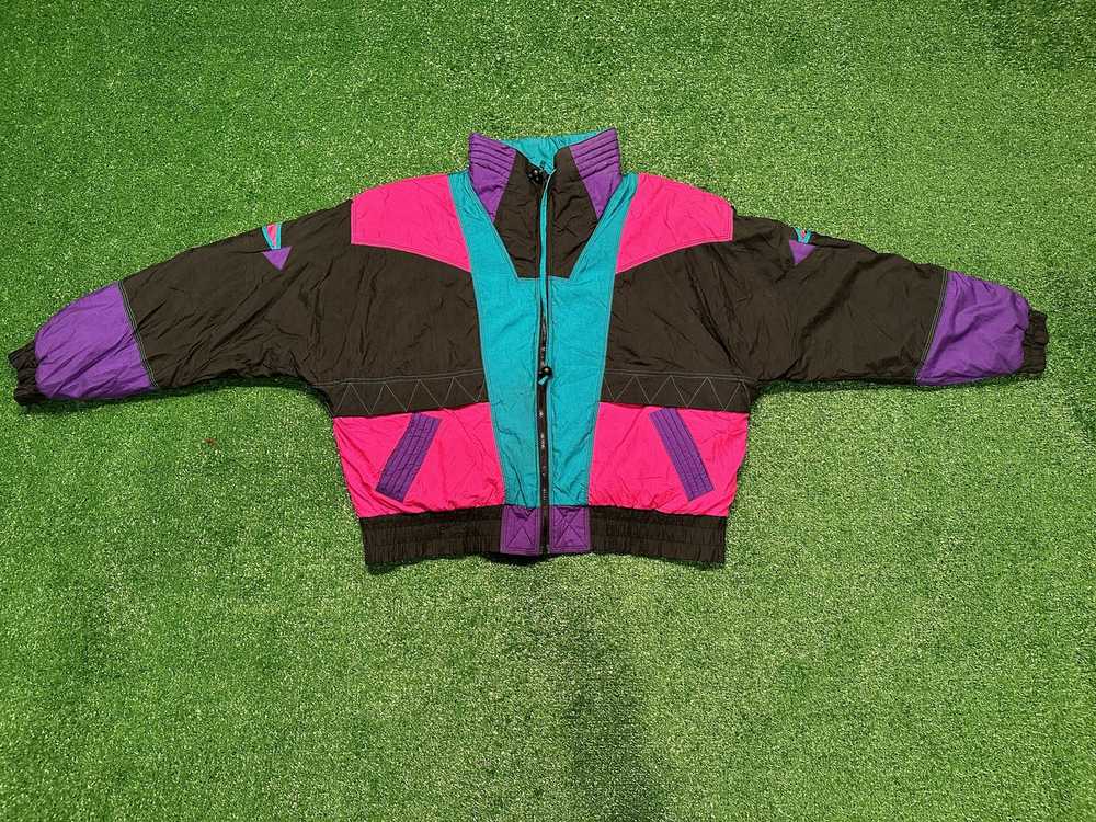 Other Vtg East West 80's 90's Puffer Jacket L Neo… - image 1