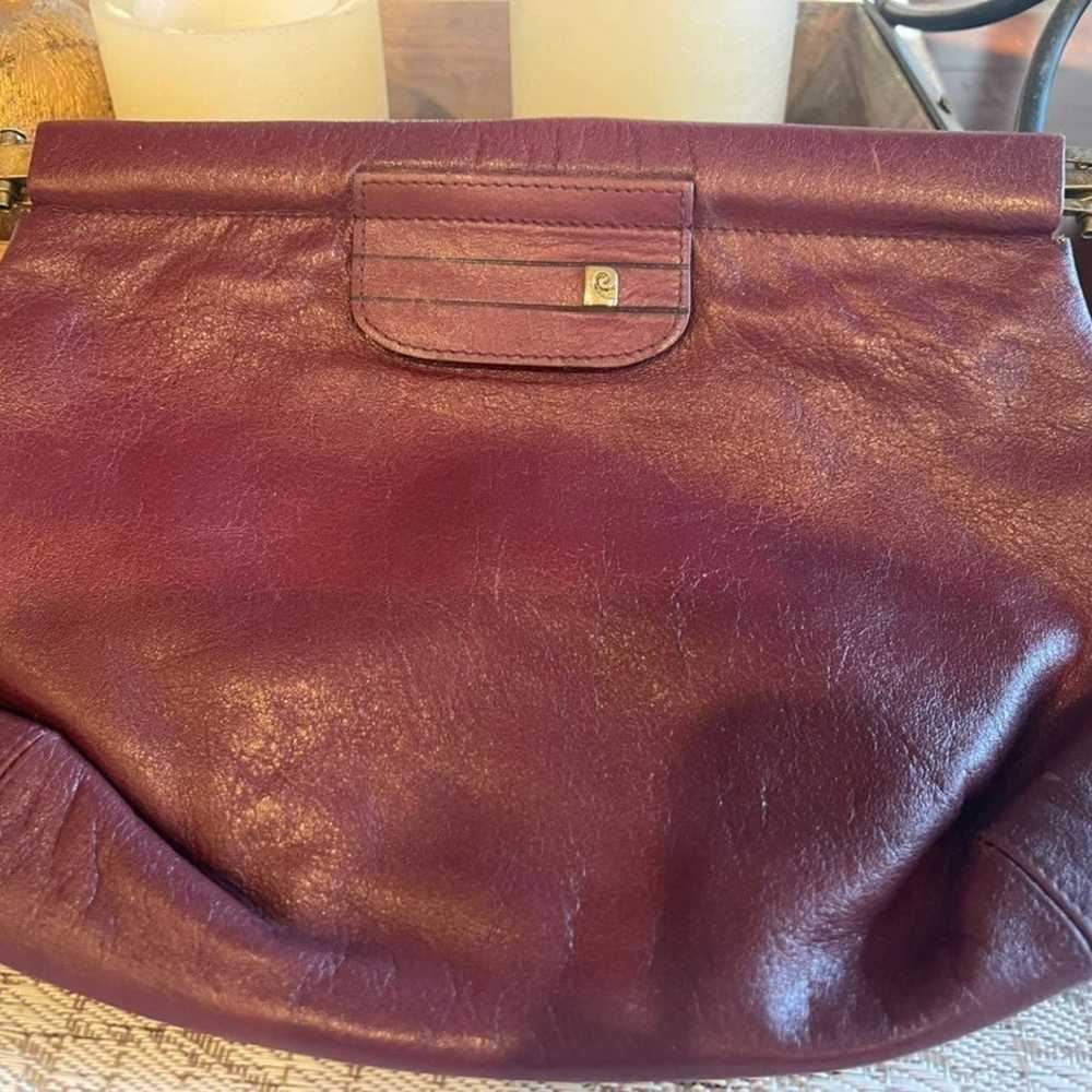 Pierre Cardin Paris vintage maroon leather clutch - image 10