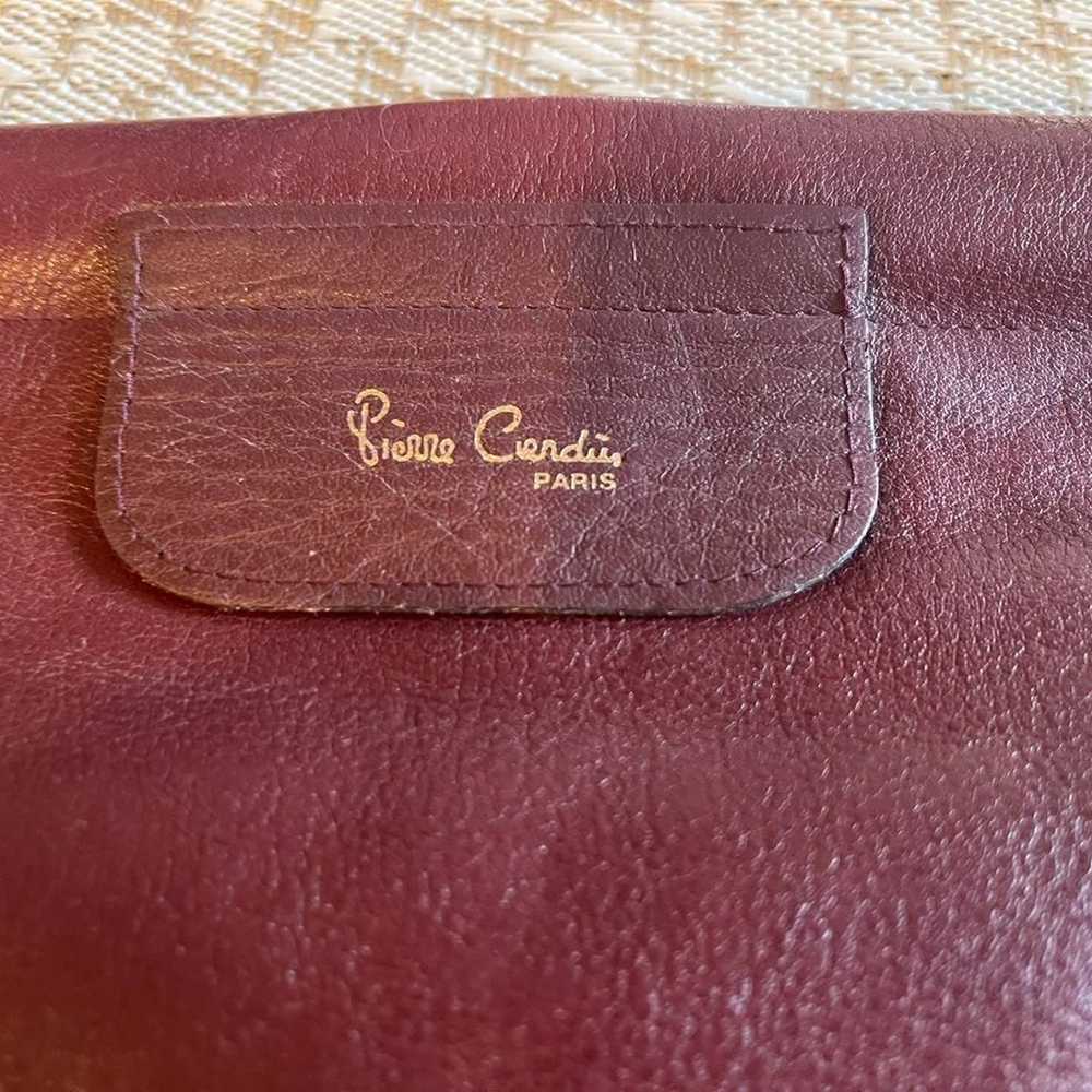 Pierre Cardin Paris vintage maroon leather clutch - image 2