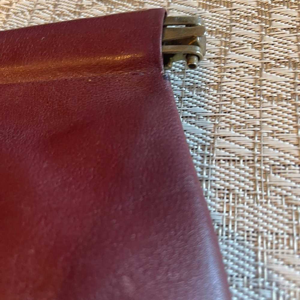 Pierre Cardin Paris vintage maroon leather clutch - image 3