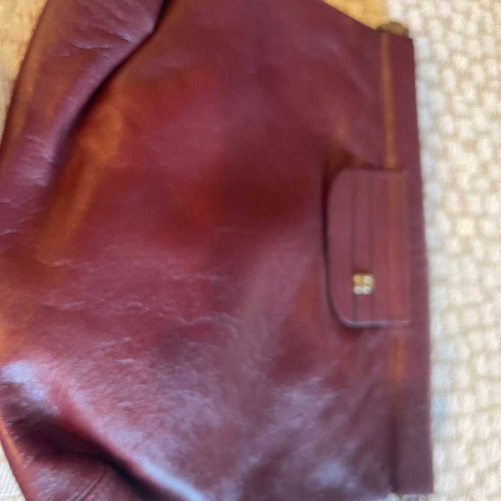 Pierre Cardin Paris vintage maroon leather clutch - image 4