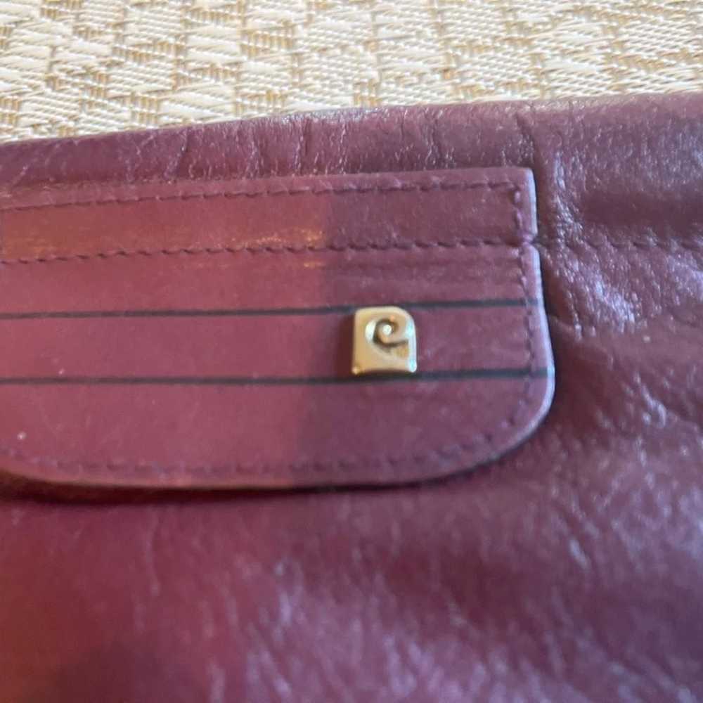 Pierre Cardin Paris vintage maroon leather clutch - image 7