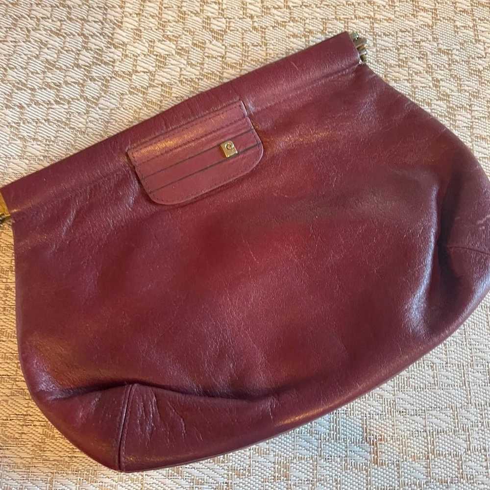 Pierre Cardin Paris vintage maroon leather clutch - image 9