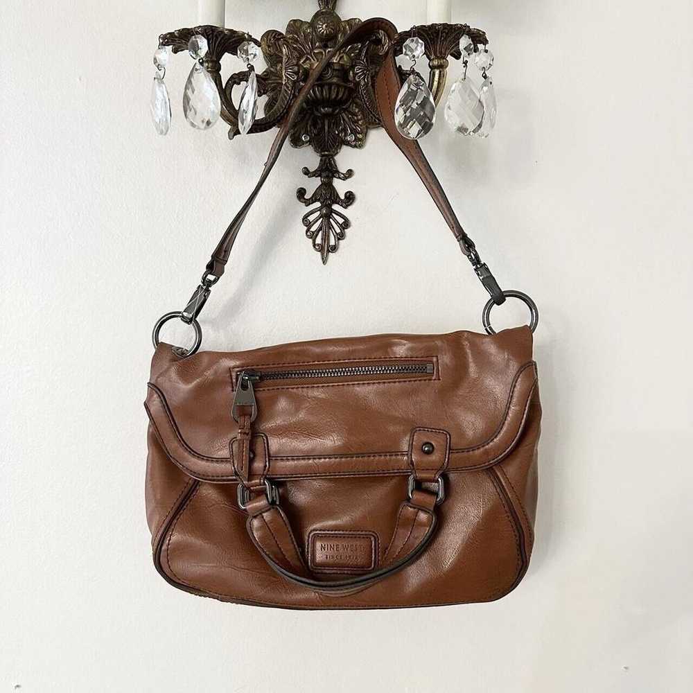 Brown Vintage Y2K 2000s Faux Leather Fold Over Pu… - image 1