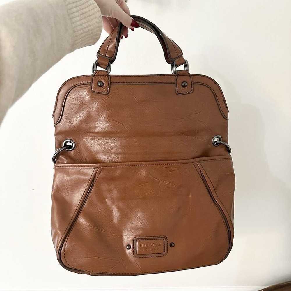 Brown Vintage Y2K 2000s Faux Leather Fold Over Pu… - image 3