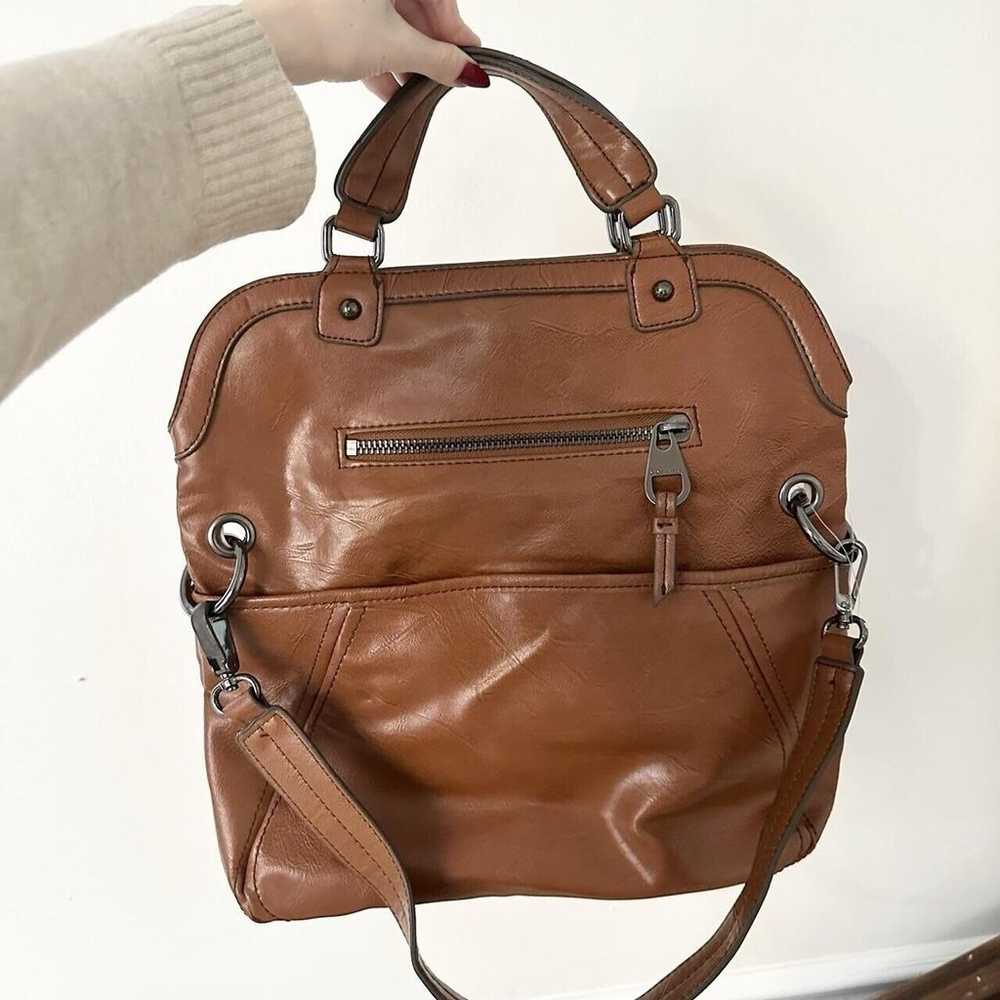 Brown Vintage Y2K 2000s Faux Leather Fold Over Pu… - image 4