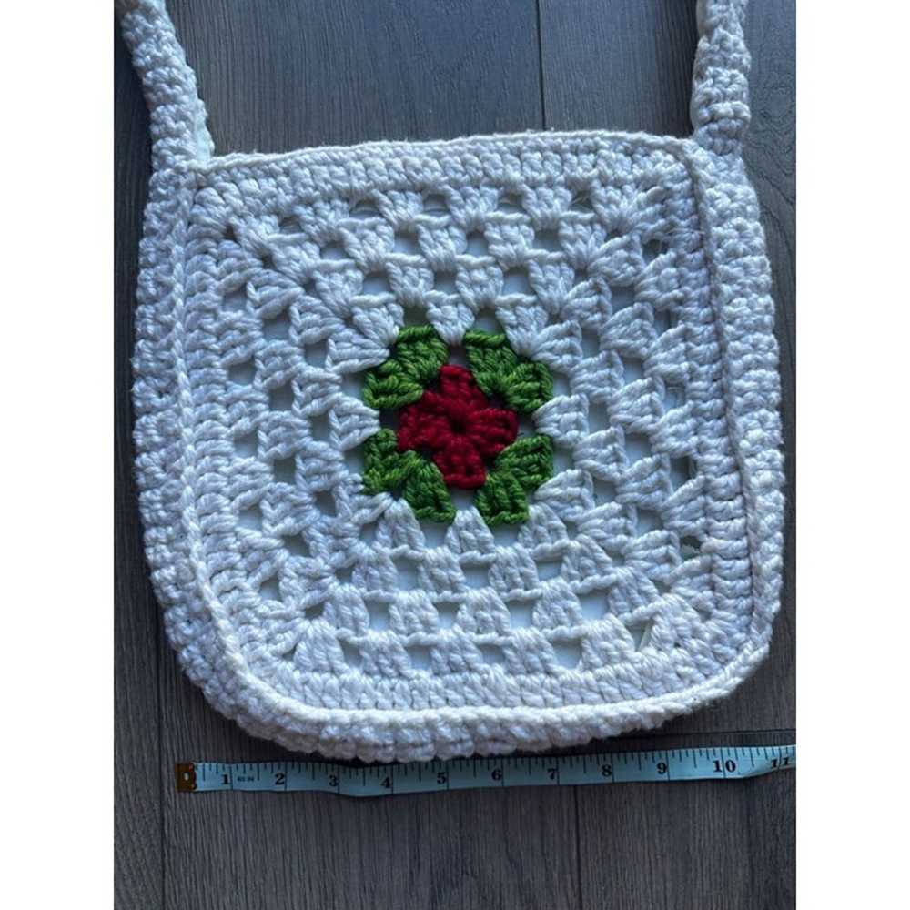 Vintage Two-Sided Lined Granny Floral Square Croc… - image 7