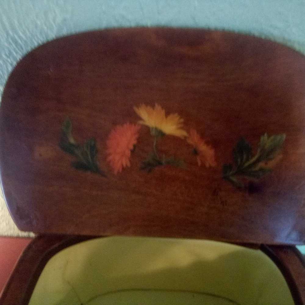 Vintage Box Purse Oak Split Floral - image 8