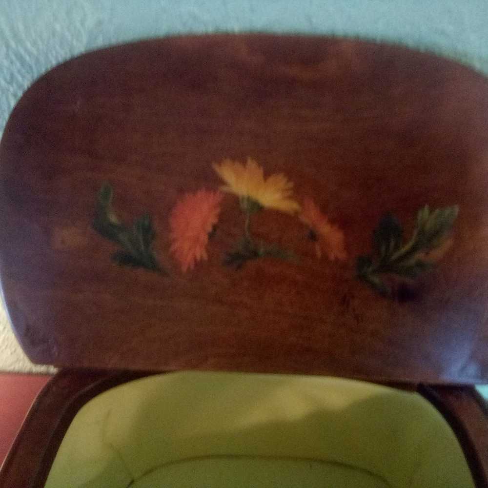 Vintage Box Purse Oak Split Floral - image 9